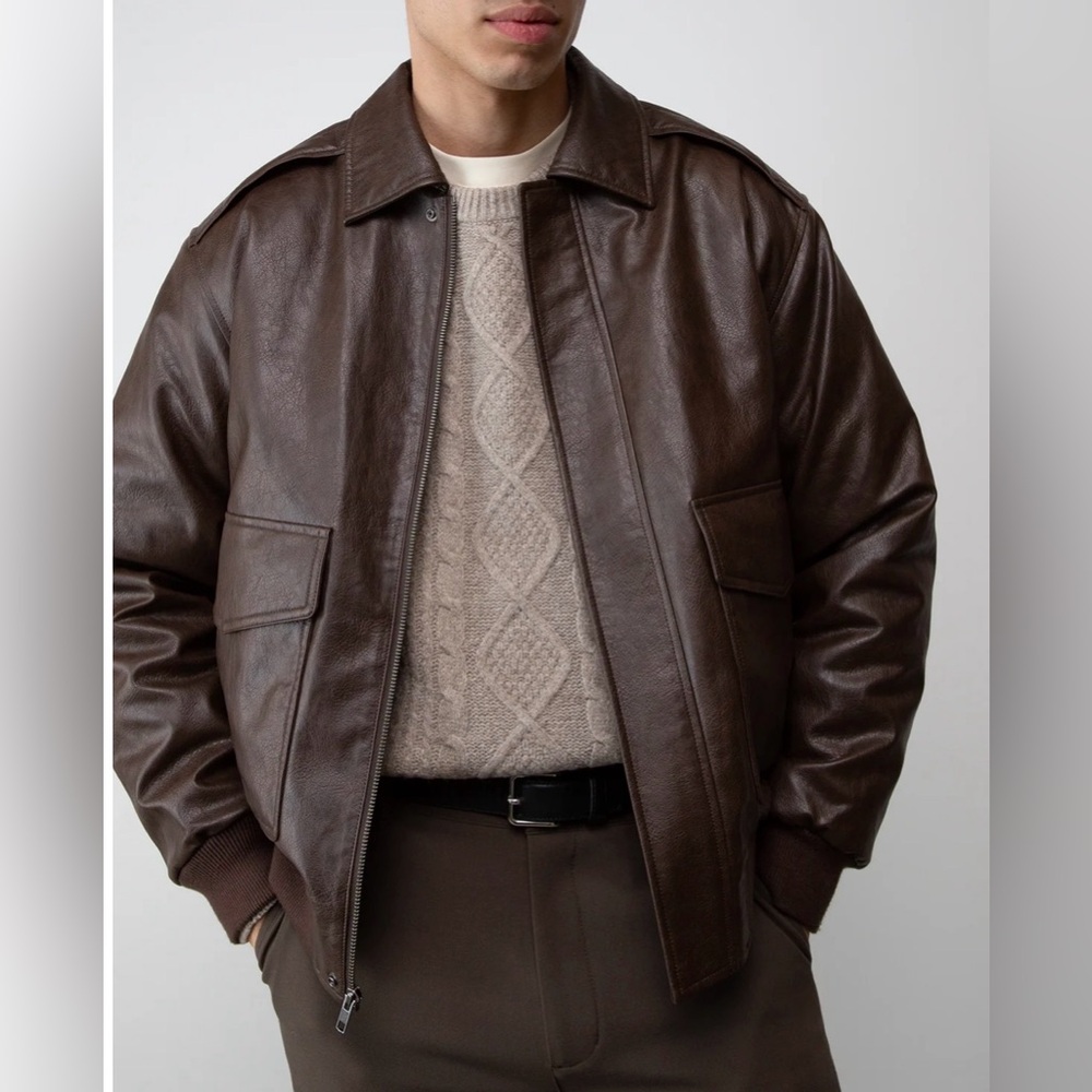 OAK + FORT bomber jacket Vegan‎ Leather Men’s Coat. NWT Mens M